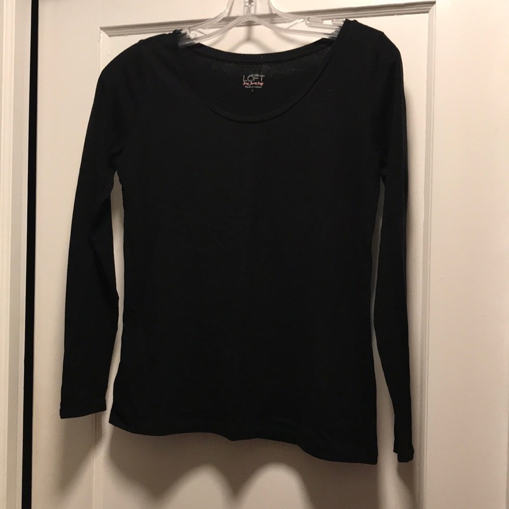 Loft, live, love, loft soft long black tee